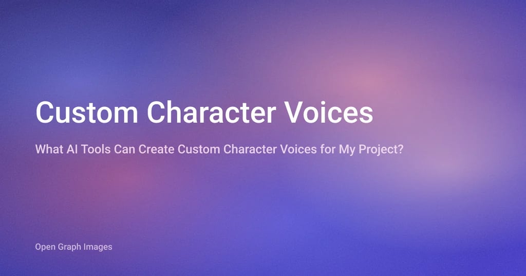 내 프로젝트를 위한 커스텀 캐릭터 목소리를 만들 수 있는 AI 도구는 무엇인가요?