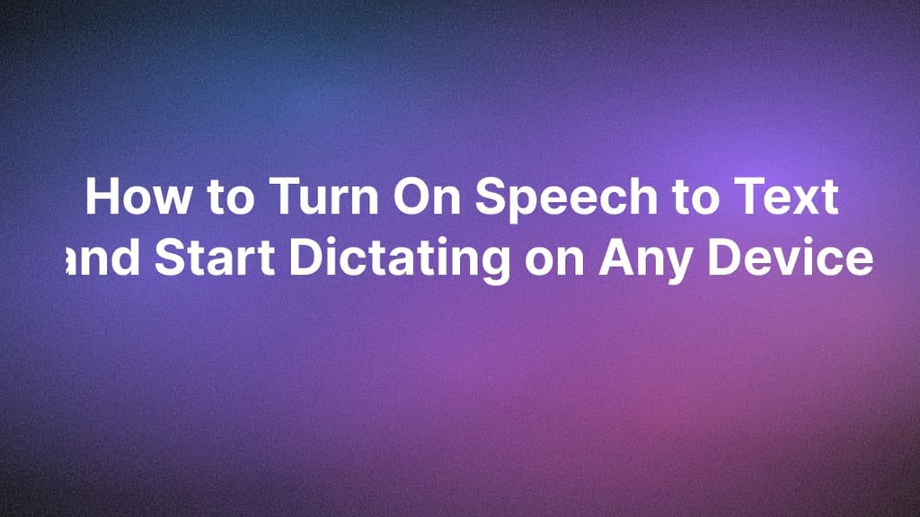 So aktivieren Sie die Spracherkennung und diktieren auf jedem Gerät