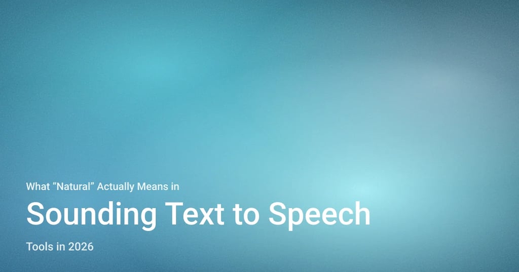 What "Natural" Means in TTS (2026): Evaluation Framework & Top Tools