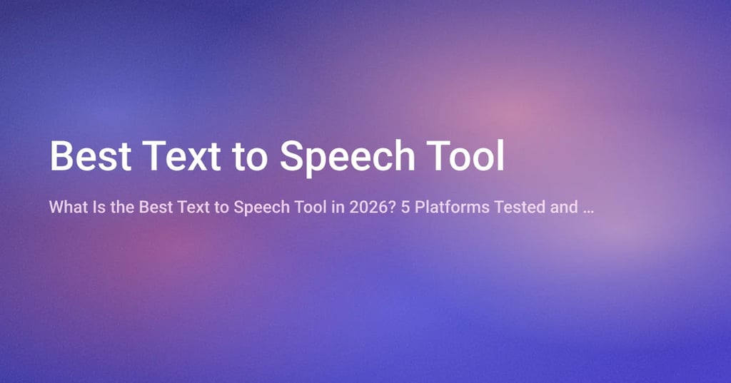 Qual é a Melhor Ferramenta de Text to Speech em 2026? 5 Plataformas Testadas e Classificadas