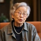 书气老者白发卷毛戴眼镜