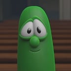 Larry the cucumber from the veggietales show 