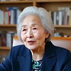 白发苍苍岁月美人黑色西装老奶奶