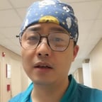 月亮蓝帽子手术服