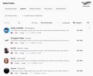 Fish Audio voice model library with 2 million community voice models to choose from