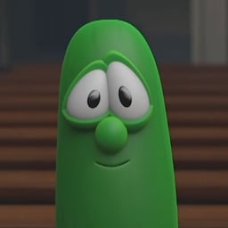 Larry the cucumber from the veggietales show 