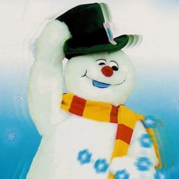 Spinning snowflake frosty the snowman
