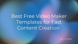 Beste kostenlose Videovorlagen für schnelle Content-Erstellung